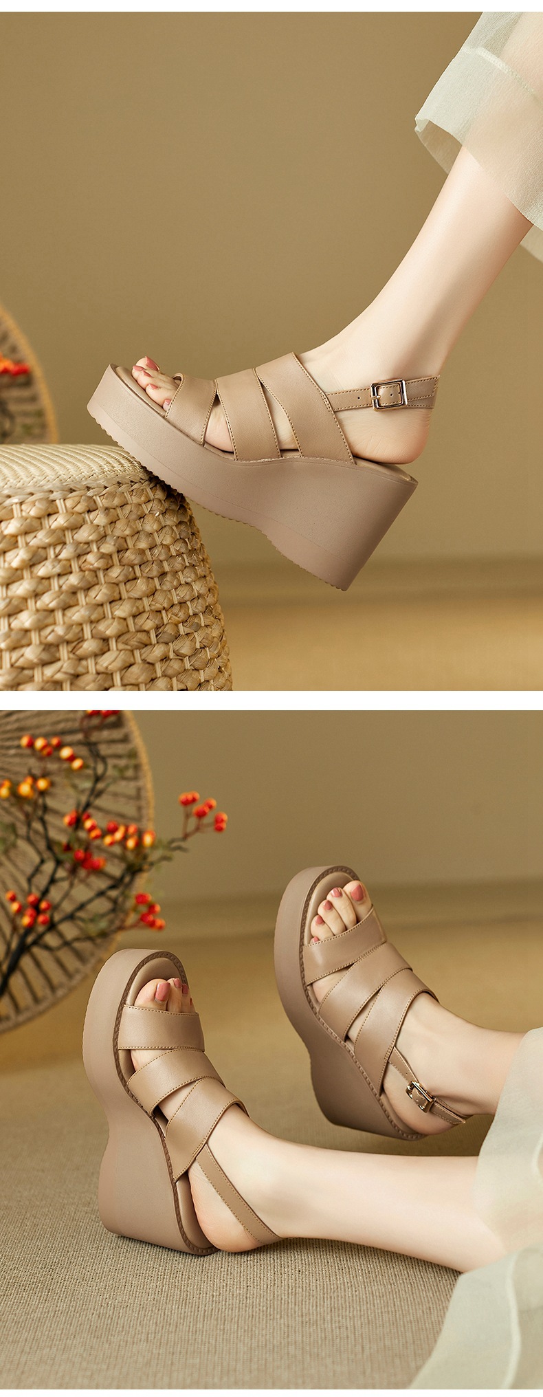 Sandal nữ mũi nhọn gót xuồng đế dày phong cách La Mã quai một dây — đen chi tiết 5