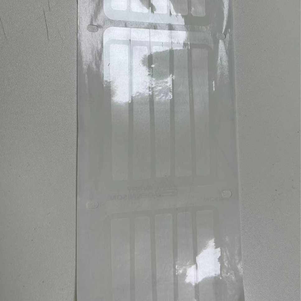 厂家UPM透明图层PE85/RP37白格底65背印标签塑料、塑胶电子烟标签