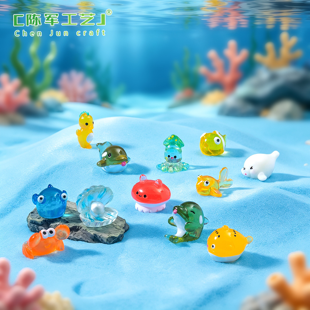 Micro -landscape ornament cute marine animal squid killer whale…