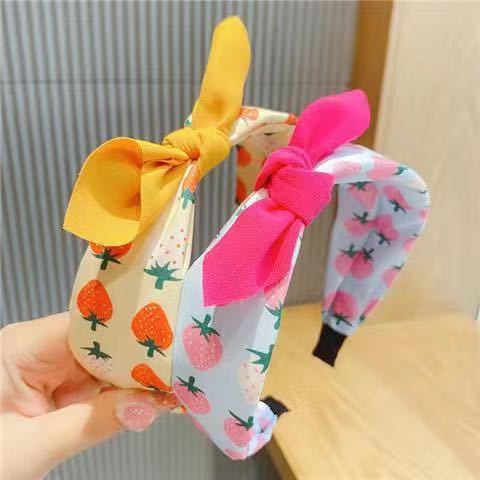 Cute children hairband Korean strawberry bow non-slip headband little girl princess girl headdress hair accessories wholesale