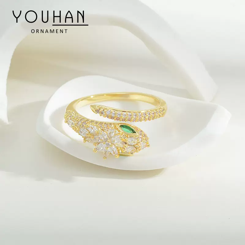 法式欧美设计感开口蛇戒指个性简约时髦指环网红气质轻奢气质新款