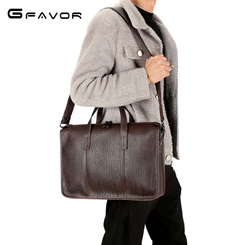 Men's bag genuine leather men's handbag top grain cowhide 14 inch computer business briefcase shoulder crossbody men's bag genuine leather 