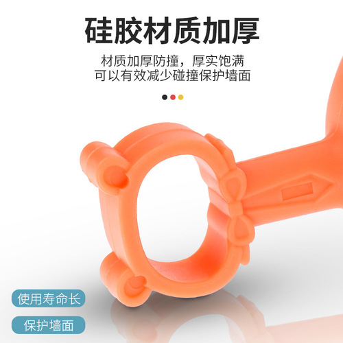 Door suction punch-free silicone anti-collision door toilet wall suction bathroom door suction device household door handle silent door stopper