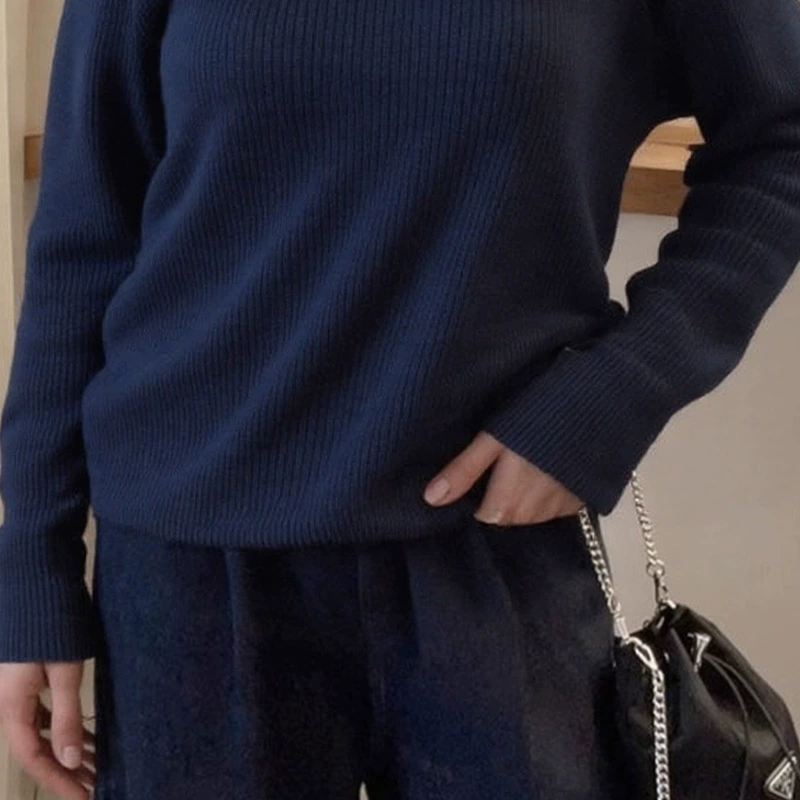 Длинный рукав, базовый свитер из хлопка, oversize, оптовая продажа
