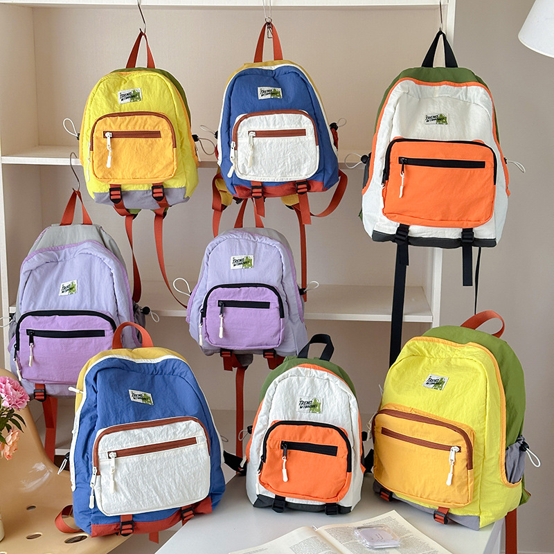 Mochila escolar para estudiantes de jardín de infantes 2026 estilo coreano color contraste mochila para niños y niñas nueva mochila infantil transfronteriza