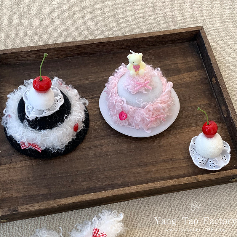 Original candles can be lit cute bear cake birthday hat headdress girls atmosphere photo props hairpin