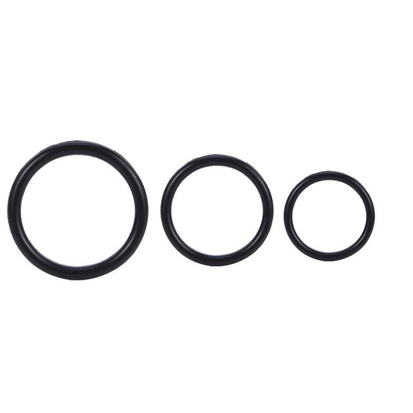 Silicone Triple Lock Ring Delay Ring for Men, Black Non-Vibrating Cock Ring — detail image 2