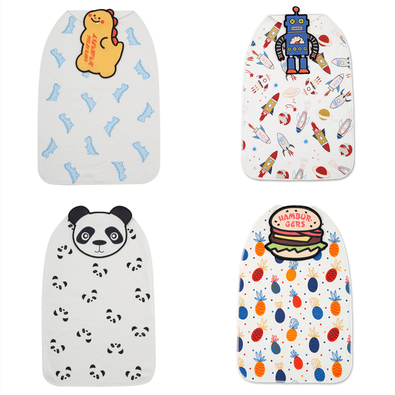 New ins Korean Cotton Children's Sweat-isolating Towel Baby Sweat-absorbing Towel Kindergarten Baby's Large Cartoon Pad Back Towel