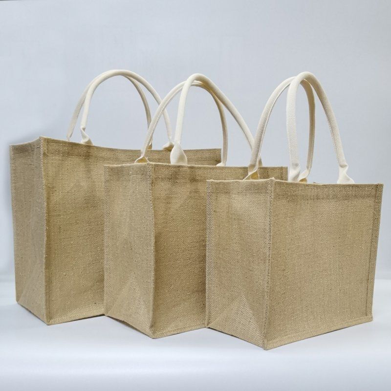 Non-printed MUJI same style jute folding shopping bag linen handbag Japanese portable simple woven bag linen bag Non-printed MUJI same style jute folding shopping bag linen handbag Japanese portable simple woven bag linen bag