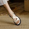 French Retro overlapping Toe Sandals 2022 New products Rome wind one word Buckle The thickness of the bottom Sandals