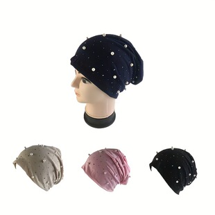 T 75901 Pearl Embellished Knit Hat Ůʿᘿ�ñ �W���羳