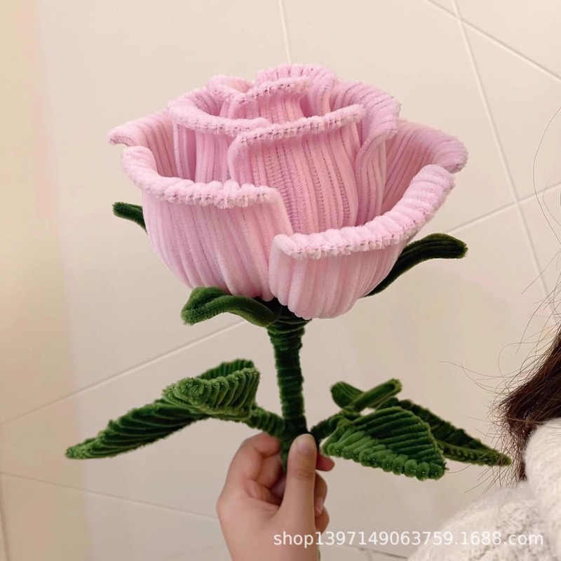 超大巨型玫瑰扭扭棒花束手工diy编织材料包成品母亲情人节520礼物|undefined