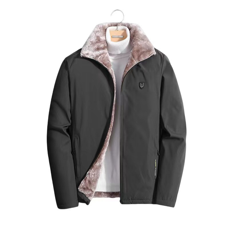 Men's Clothing plus velvet thickened Jinjiang cotton coat men's middle aged and elderly dad winter coat_voghion.com