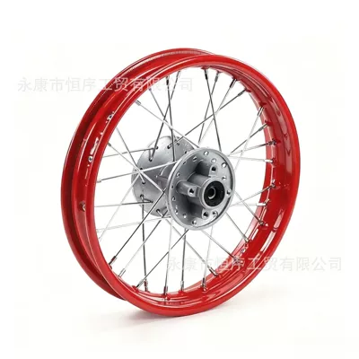 x 14inch front and rear | Motorcycle wheel hub - rear-wheel-hub-185x14-red-rim