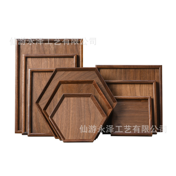 Japanese wooden rectangular dinner plate for home use