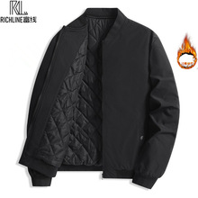 富线春秋夹克外套男冬季新款休闲棒球服棉衣中老年加厚二棉爸爸装
