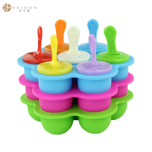 Creative 7-hole silicone ice cream mold homemade diy colorful popsicle cake mold summer popsicle mold ice tray