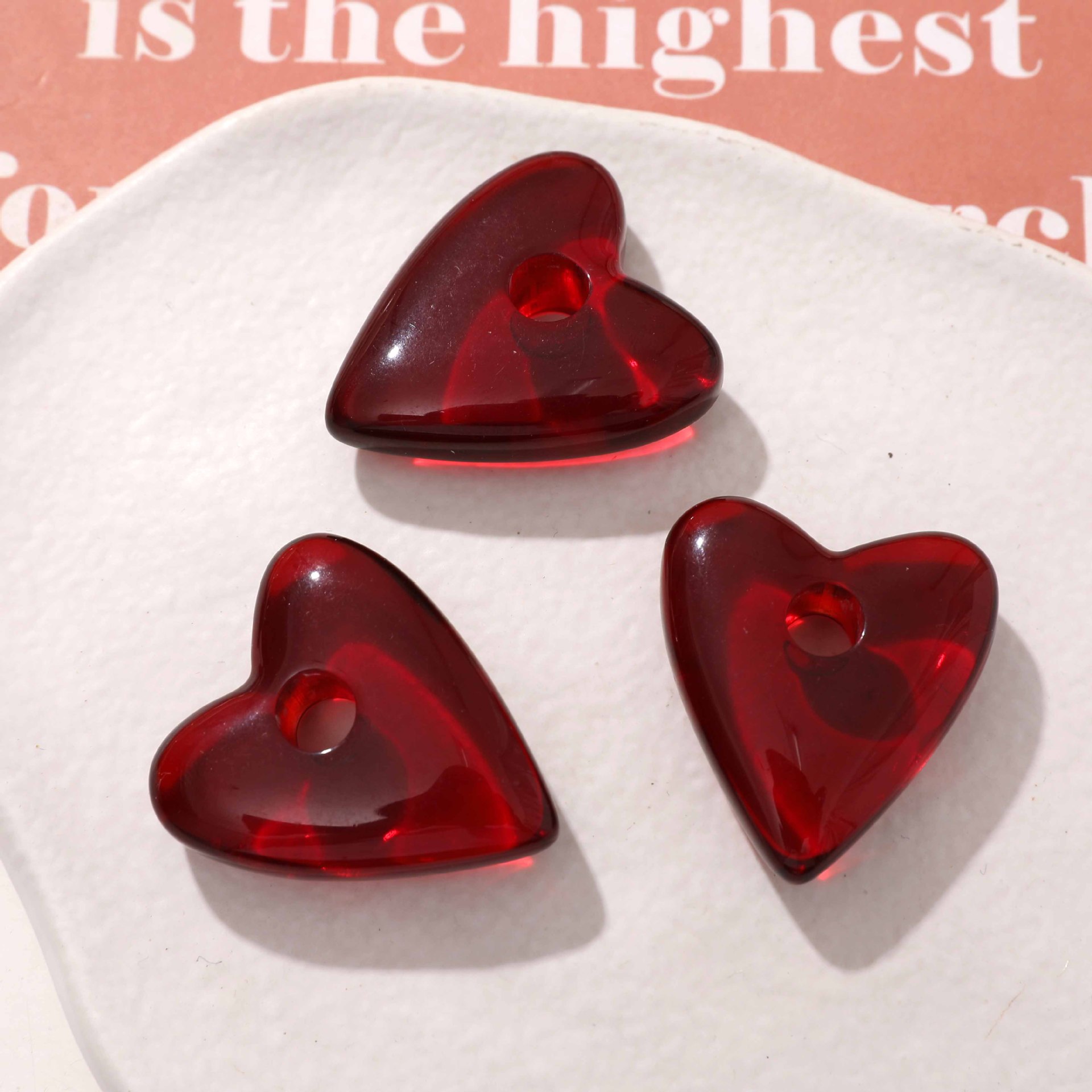 4g Weight Pendant Jewelry Making Type 35*30mm Jewelry Making Size DIY Jewelry Accessories Classification 1 Piece Quantity Resin Material Heart Shape Pattern Polished Finish Sweet, Simple Style Style 1 Piece 35*30mm Resin Heart Shape Polished Pendant 8