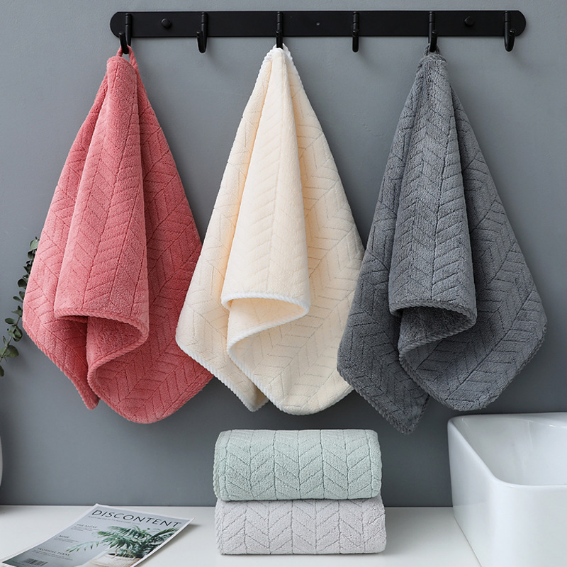 Coral fleece towel factory wholesale wheat adult thick household quick-drying face towel a generation of embroidered logo Coral fleece towel factory wholesale wheat adult thick household quick-drying face towel a generation of embroidered logo