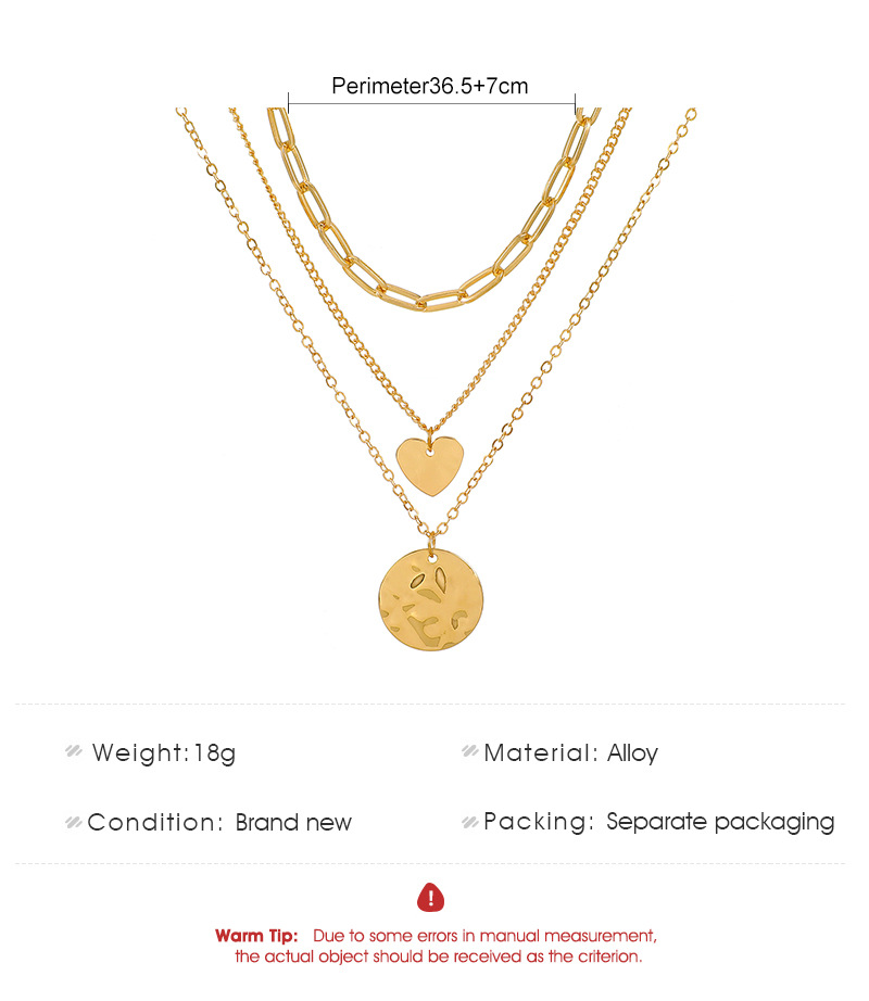 Retro Round Heart Shape Alloy Plating Womenu0027S Necklace
