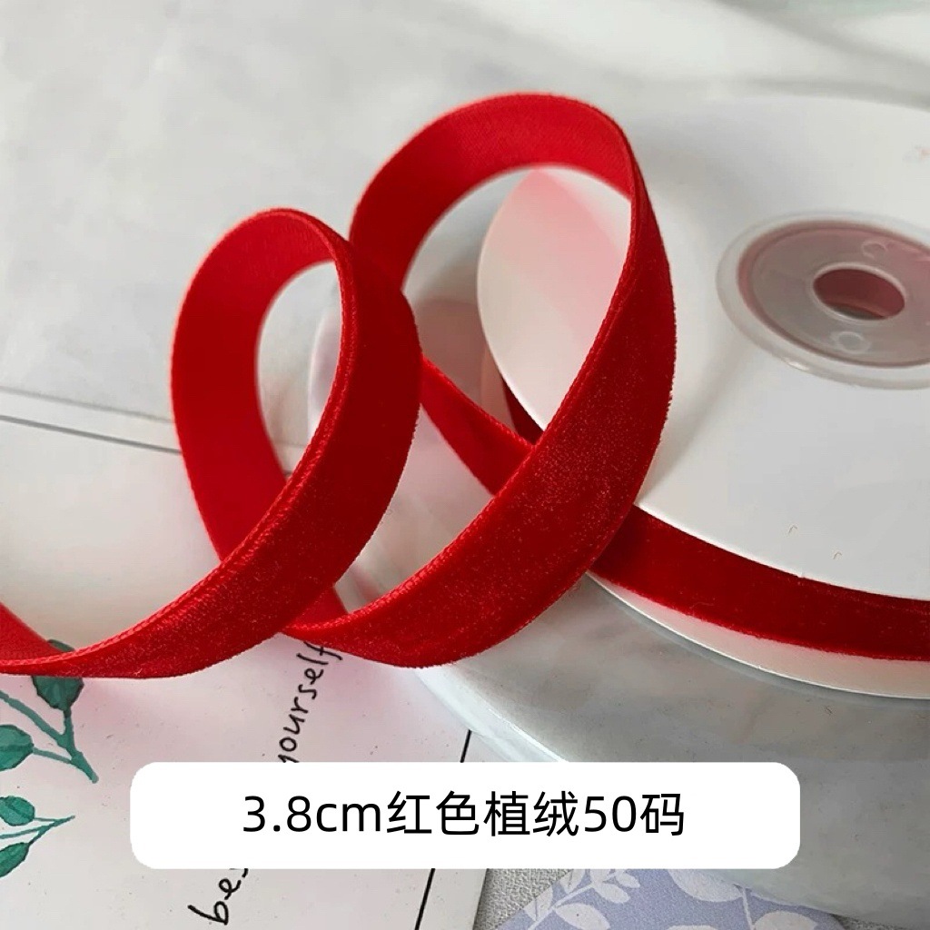 Gran bandeja de un solo lado de cinta de terciopelo cinta de terciopelo para el cabello arco DIY flores regalos accesorios de ropa