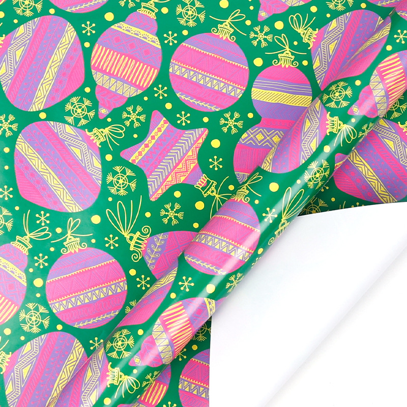 Transfronterizo para gran tamaño de papel de embalaje de regalos de Navidad fluorescente dibujos animados lindos papel de embalaje de regalos de arco