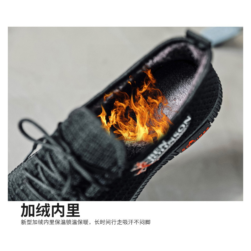 Men's Cotton Shoes 2023 Winter New Fleece Lined Warm Middle-Aged Healthy Walking Shoes Old Beijing Cloth Shoes Wholesale for Dad Men