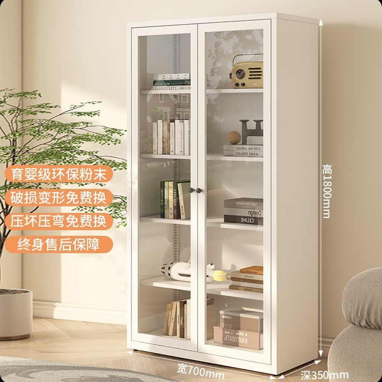 新款书柜客厅2025新款置物柜玻璃门陈列柜现代简约铁艺书架手办展|undefined