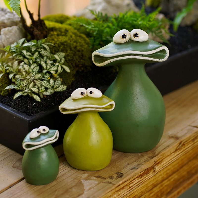 Cross-Border Amazon Popular Product Creative Resin Crafts Outdoor Big-Mouthed Frog Garden Home Desktop Ornaments