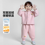 儿童冬季外出保暖套装女宝宝卡通可爱休闲服秋冬款长袖奥利绒套装