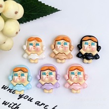 可爱哭娃卡通女孩树脂配件 DIY手工奶油胶发夹绳饰品材料贴片批发