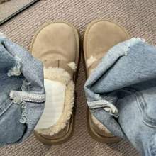 JDNVH厚底加绒勃肯鞋百搭一脚蹬毛毛鞋雪地靴低帮防滑休闲鞋棉女