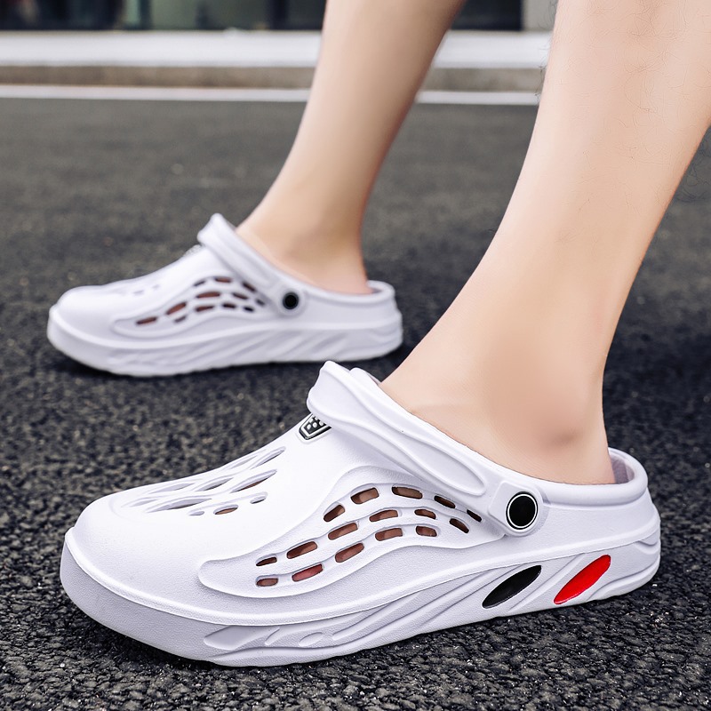Slippers for Men, Summer Sandals, Outdoor Clogs, Outer Sandals, Household Half-Slip Korean Style Trendy Personalized Beach Shoes