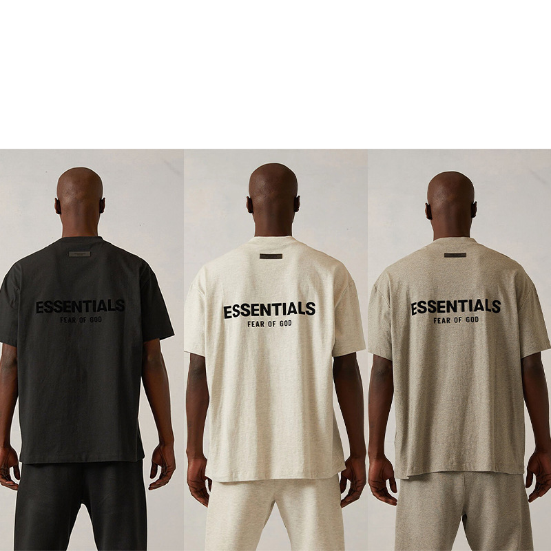 【PACSUN】FOG SS22 Short-Sleeve T-Shirt with flocking ESSENTIALS trendy brand T-Shirt, loose fit for cross-border sales 【PACSUN】FOG SS22 Short-Sleeve T-Shirt with flocking ESSENTIALS trendy brand T-Shirt, loose fit for cross-border sales