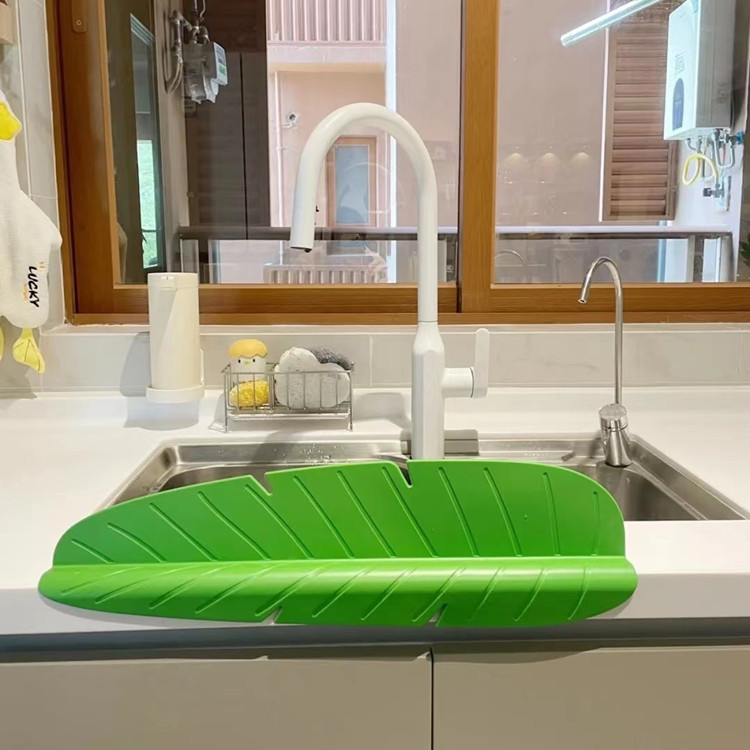 厨房硅胶挡水板水槽台面阻水吸盘隔水板家用水池洗菜洗碗防溅隔板