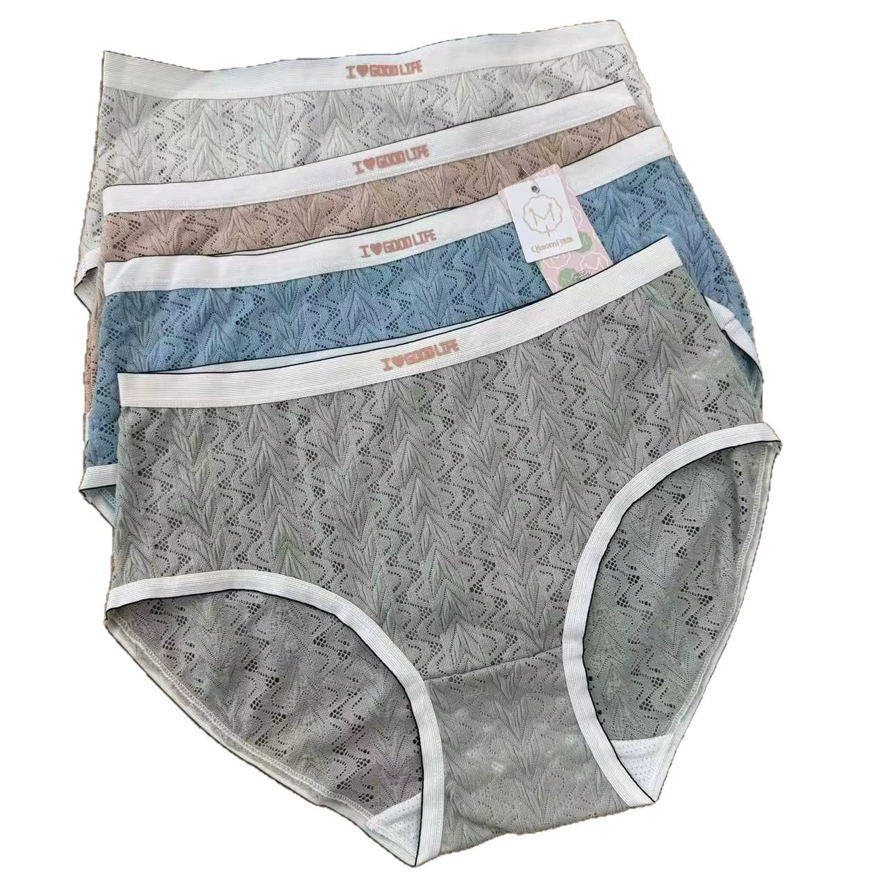 Lace comfortable elastic soft sticker, pants, hip-accented, mid rise