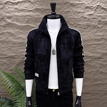秋冬款潮牌高端时尚夹克男士新款复古花纹休闲长袖外套小众帅气
