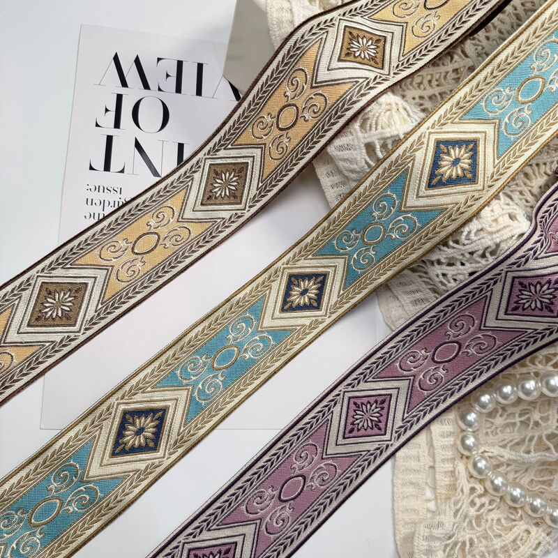 6cm Jacquard Curtain Trim, Tablecloth Patchwork, Throw Pillows, Sofa Side Chairs, Stools, Hanfu Decorative Accessories, Fabric Ribbons 6cm Jacquard Curtain Trim, Tablecloth Patchwork, Throw Pillows, Sofa Side Chairs, Stools, Hanfu Decorative Accessories, Fabric Ribbons