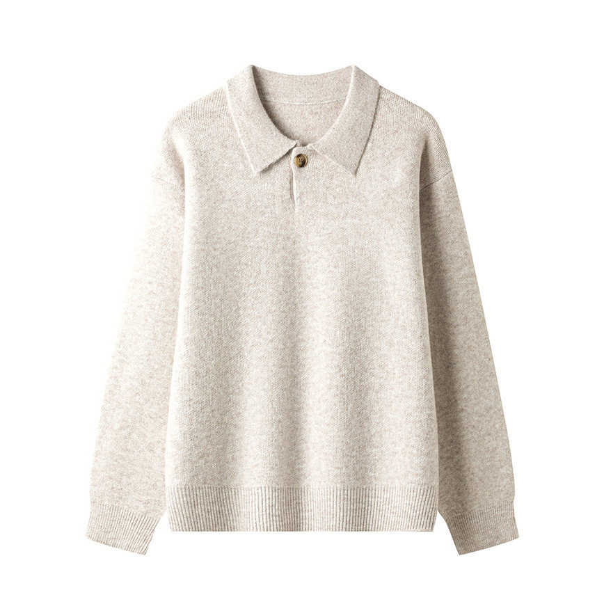 Explosiones transfronterizas de tamaño grande europeo polo camiseta con solapa camiseta de punto suéter hombre viejo estilo de dinero fábrica de negocios británico al por mayor