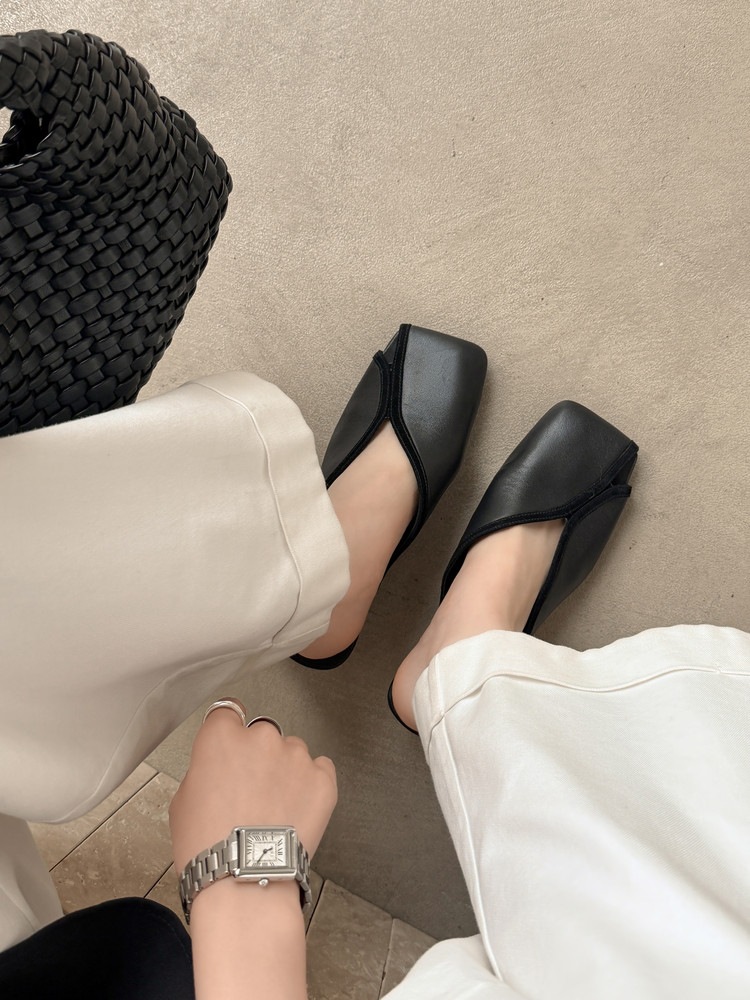 Dép sandal nữ da thật đầu vuông lộ ngón chân mùa hè — màu nâu, màu đen chi tiết 47