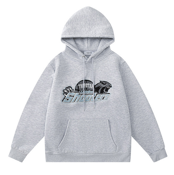 Trapstar冬の背面刺繍ダウンフード付きコートアメリカフード付き全虎頭シリーズ衛衣ズボンセット街|undefined