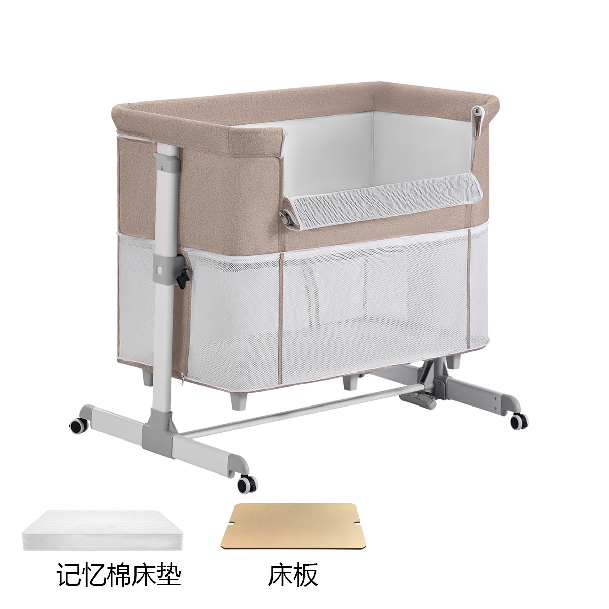 Cama de empalme para bebés, cama multifuncional BB, cama de empalme para recién nacidos, cama de cuna portátil móvil y plegable image 20