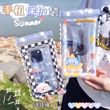 手机保护袋户外潜水漂流游泳拍照潜水漂流带气囊挂脖卡通手机套