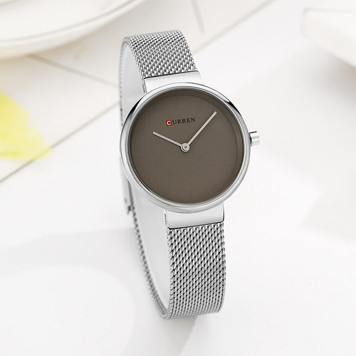 CURREN 9016 fashionable new water quartz watch women's mesh belt casual business pointer watch