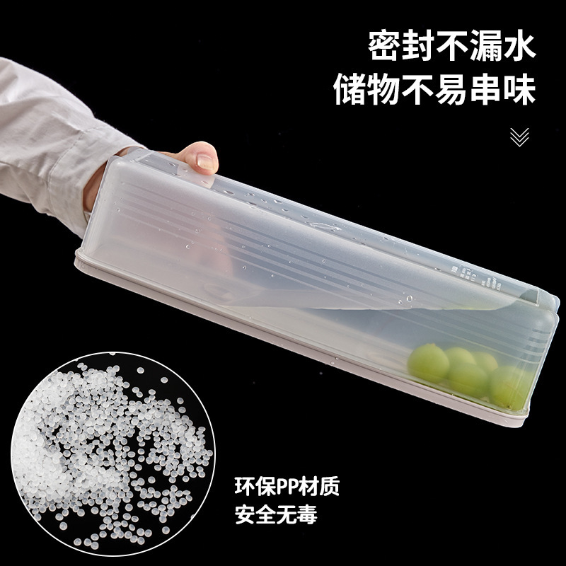 Caja de almacenamiento de fideos de plástico, caja de sellado de fideos de alimentos, refrigerador de cocina, caja de almacenamiento de artefactos