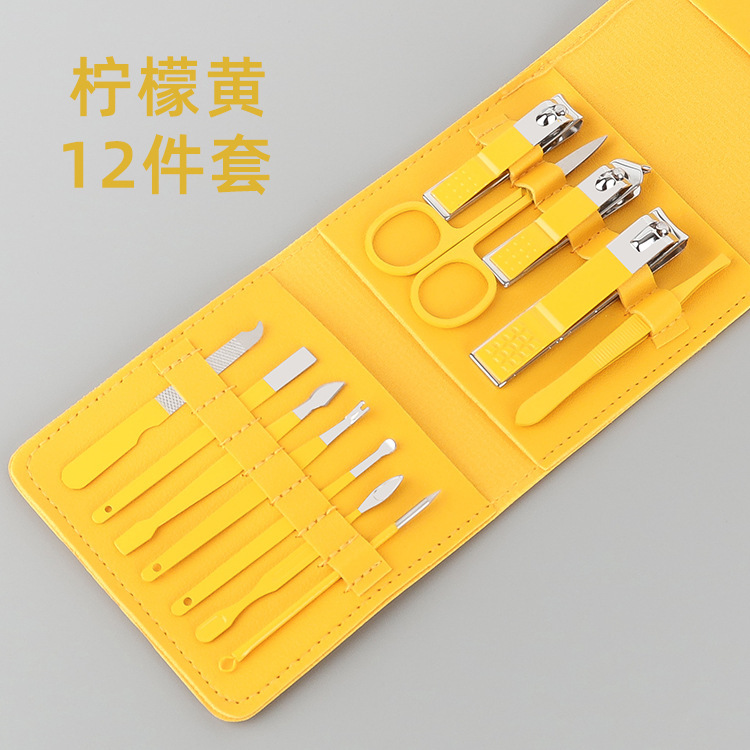 現物黒12点セット爪切りセットマニキュア道具セット家庭用爪切りセット|undefined