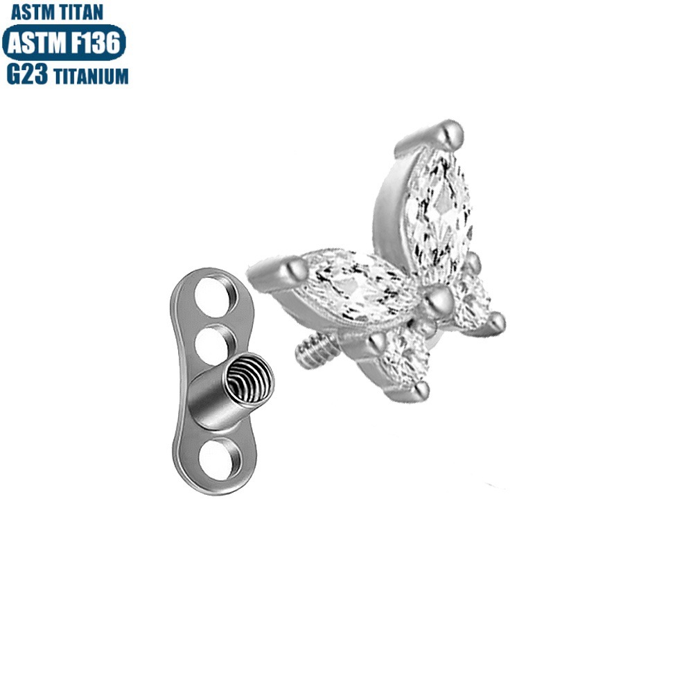 Labret piercing jewelry detail image