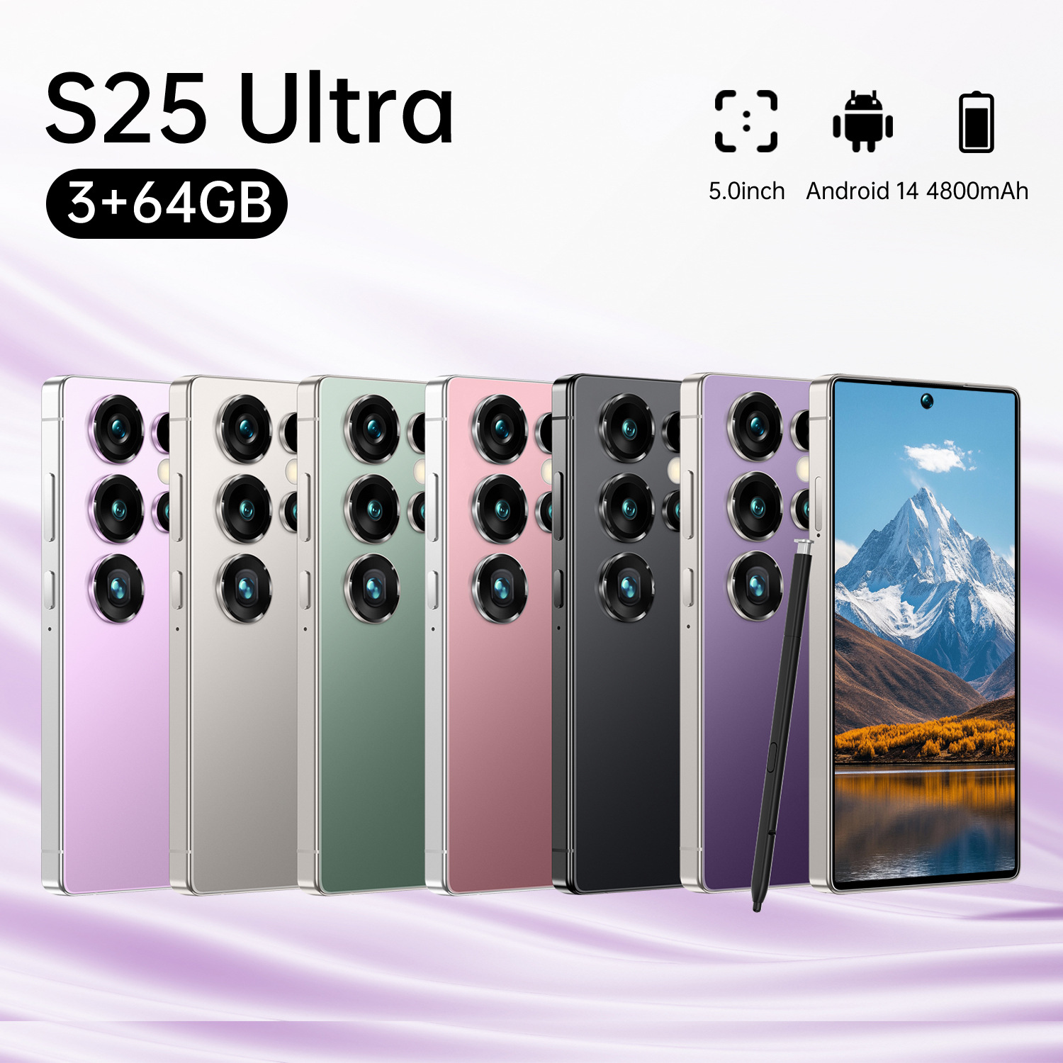 5.0inch Cross-Border Mobile Phone 3g New S25 Uitra Mini Smart Phone 3+16g Android 8.1 Foreign Trade Mobile Phone