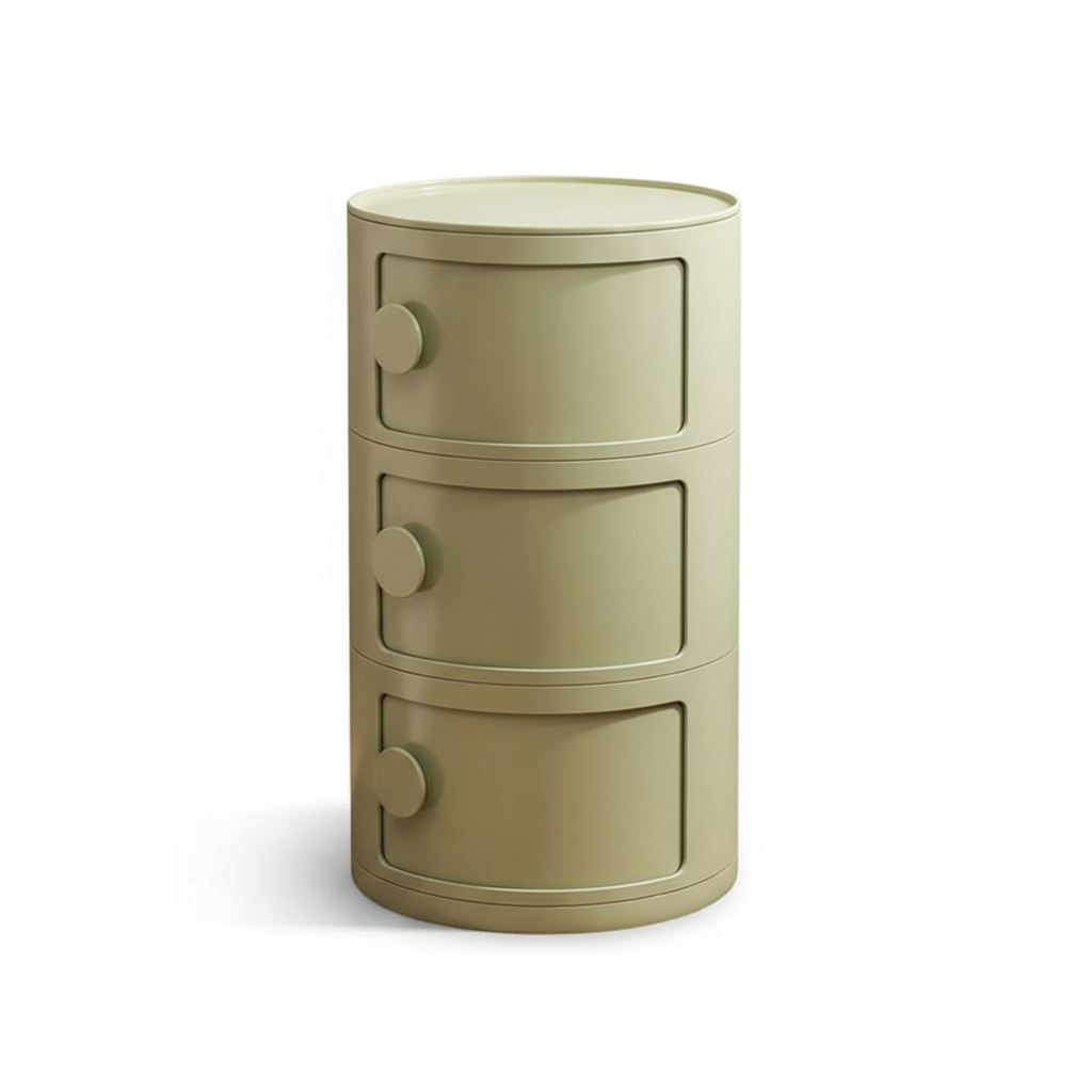 Cabina de cabezal de cama dormitorio armario de almacenamiento armario de almacenamiento sala de estar armario de exhibición creativo pequeño armario redondo estante multifuncional