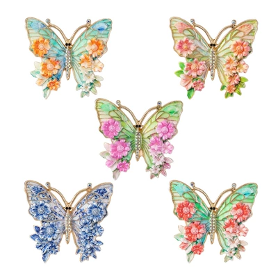 Yaxa sancaqları, Vintage enamel flower and butterfly